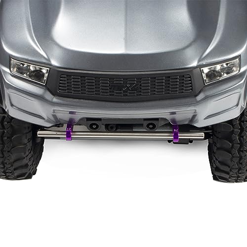 AMK RC Bumper Aluminum Alloy Modular 1/10 RC Crawler Bumper Front Rear Bull Bars for 1/10 RC Crawler LCG Rigs Builds TRX4 SCX10 Gspeed Power Wagon Body DIY (1/10 RC Crawler Bumper Black)