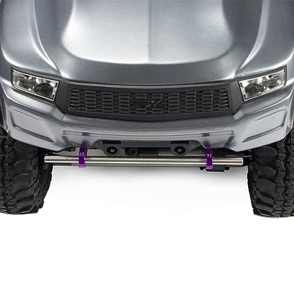 AMK RC Bumper Aluminum Alloy Modular 1/10 RC Crawler Bumper Front Rear Bull Bars for 1/10 RC Crawler LCG Rigs Builds TRX4 SCX10 Gspeed Power Wagon Body DIY (1/10 RC Crawler Bumper Black)