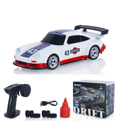 TOUCAN RC HOBBY 1/43 Racing Vehicles High Speed 2.4G Mini RC Drift Car 4WD Ready to Go Mini Car Model Radio Battery Lights for Ages 14+ - color: Red Blue