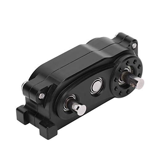 1/10 RC Transfer Case Replacement, Metal Chassis Frame Accessory, CNC Machined Aluminum Alloy Gearbox for 313mm Wheelbase Crawler Car, High Performance Upgrade Part with Anodized S (Black) - color: Black