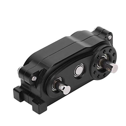 1/10 RC Transfer Case Replacement, Metal Chassis Frame Accessory, CNC Machined Aluminum Alloy Gearbox for 313mm Wheelbase Crawler Car, High Performance Upgrade Part with Anodized S (Black) - color: Black
