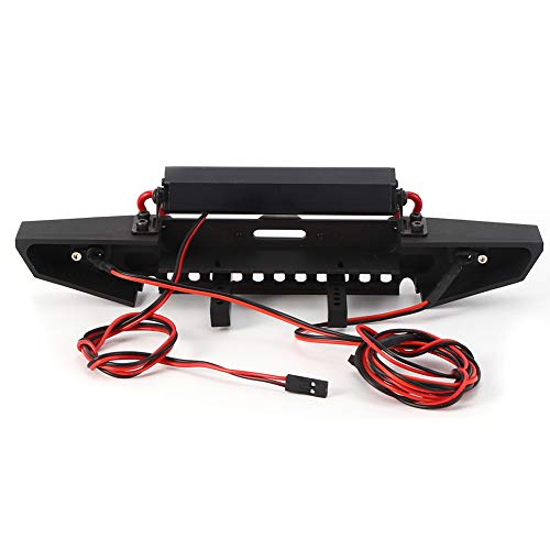 RC Crawler Bumper, Durable Anti-Collision Metal with LED Spotlights 1:10 Scale Rock Crawling Accessory for Off-Road Adventures, Hobbyists, Trail Exploration, and Extreme Terrain Enthusiasts