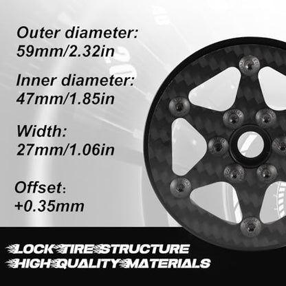 Beadlock Wheel Rims 4PCS 1.9" Upgraded Carbon Fiber Aluminum Wheel Hub Compatible with 1/10 RC Crawler Gen8 TRX-4 Axial VS4-10 Capra SCX10 RC Car Accessories (Patten B) - color: Patten B
