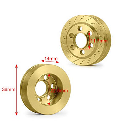RCLions 4pcs Brass RC Wheel Weight Block 56g Counterweight Upgrade Parts for 1.9" 2.2" Beadlock Wheels