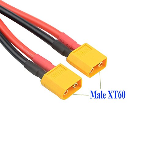 FLY RC 2pcs XT60 Parallel Battery Connector Cable Extension | Y Splitter, For DJI Phantom, RC Mode Helicopter, Quadcopter - style: XT60 Parallel Connector