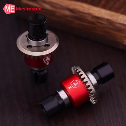 2PCS Alum H16BM Front Rear Differential Diff Gear for 1/16 H16BM H16207 16208 16209 16210 H16 1/14 14301 14302 14209 14210 H14BM Series Upgrades Part Red - color: Red
