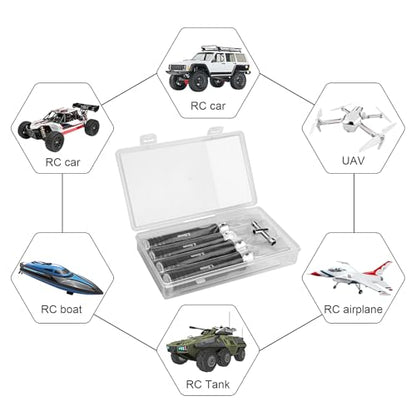 HobbyPark Hex Driver Screwdriver Set 1.5mm 2.0mm 2.5mm 3.0mm Extended Thickened Handle for RC Crawler RC Cars Trucks Buggy On Road Touring Drift Tools