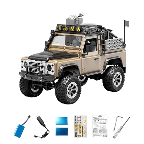 1/12 Scale Full Proportional RC Rock Crawler, KF90 2.4GHz 4WD Off Road Truck, Adjustable LED Light Climbing Vehicle Monster Truck RTR for Adults - Yellow/1 Battery - color: Yellow, size: 1 Battery