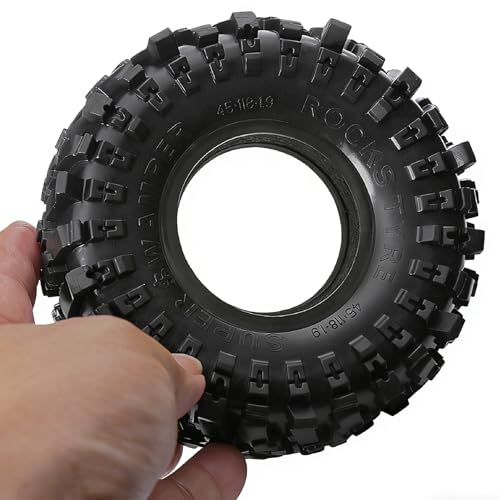 STMU 1.9in" RC Soft Rubber Mud Tyres 118mm For 1/10 Scale Electric RC Rock Crawler, 4WD Shaft Driven RC Truck Redcat Racing Everest 10 Redcat Ascent Fusion Traxxas TRX4 Axial SCX10 (TIRES)