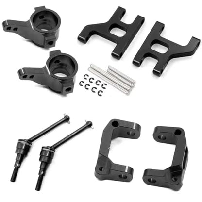 RC Steering Knuckle Block for Tamiya CC01 TA02 TA03 1/10 Metal Lower Suspension Arm Hub Carrier Base C Steering Cup Drive Shaft RC Car 4WD for Buggy Parts(Black) - size: Black