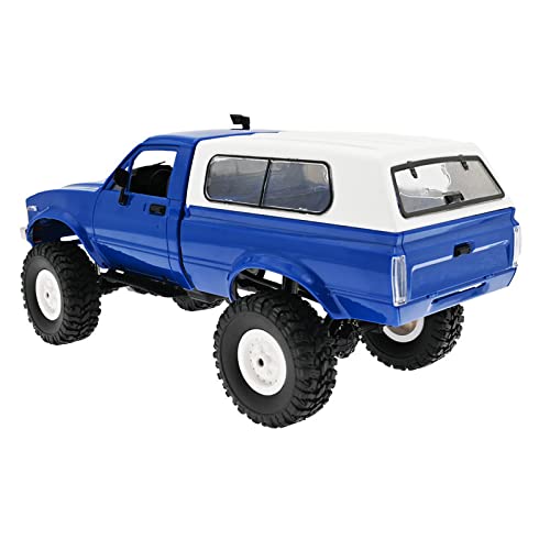 WPL C24 1/16 4WD RC Off-Road Pickup Blue | 2.4G RTR rock crawler with 3 upgraded 1200mAh batteries, hobby gift for men