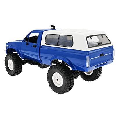 WPL C24 1/16 4WD RC Off-Road Pickup Blue | 2.4G RTR rock crawler with 3 upgraded 1200mAh batteries, hobby gift for men