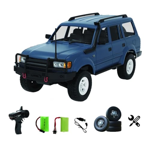 WPL D-54 1/16 Scale RC Crawler Car RTR 4WD Off-Road Truck with LED Headlights, Simulated Differential, Independent Suspension 2.4G Remote Control Pickup Vehicle for Adults