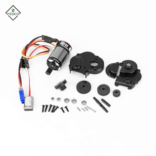UTB18 Motor Transmission with Hobbywing QUICRUN Fusion Mini16 3000KV Brushless Motor ESC Combo 2in1 FOC System for Axial UTB18 Capra 4WD & 4WS Upgrades 1/18 RC Crawler