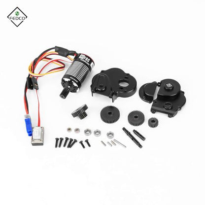 UTB18 Motor Transmission with Hobbywing QUICRUN Fusion Mini16 3000KV Brushless Motor ESC Combo 2in1 FOC System for Axial UTB18 Capra 4WD & 4WS Upgrades 1/18 RC Crawler