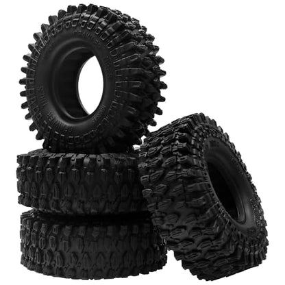 ShareGoo RC 1.9" Crawler Tires Rubber Mud Tires OD 105mm Compatible with Axial SCX10 Redcat Gen8 D90 Traxxas TRX4 MST 1/10 RC Crawler Car (105 * 38mm) - size: 105 * 38mm