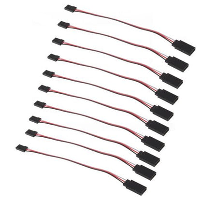 RC Servo Extension Cable, JR Plug Male to Female, 15cm (6in), for RC Car, Helicopter, Airplane, 10 Pack
