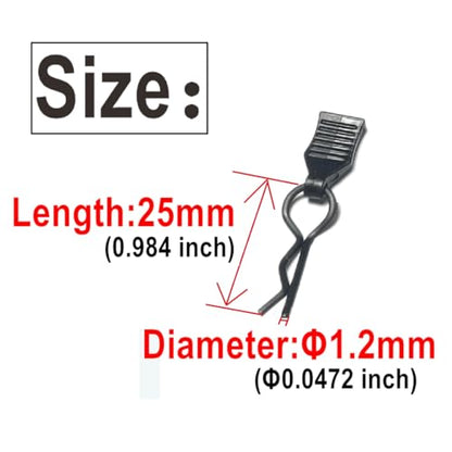 60PCS ZQToday Universal RC Body Clips with Pull Tabs for All 1/8 1/10 1/12 Scale Traxxas Redcat Axial Arrma HSP HPI Himoto Tamiya RC Car Body Clips(1.2mm Rod Black Clips and Tabs)