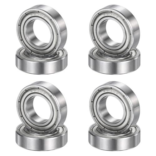 uxcell 8Pcs 6800ZZ 10mmx19mmx5mm Deep Groove Ball Bearings, Double Metal Shielded Bearing Steel ABEC5 High Performance for Industrial Machinery Precision Transmission, Silver - size: 6800ZZ 10mmx19mmx5mm