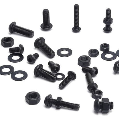 400PCS M6 M8 Button Head Screws Kit, GTERNITY M6-1.0 M8-1.25 Assorted Machine Screws Nuts Washers Alloy Steel Black Oxide Metric Internal Hex Screws Bolts Nuts Washers Set - size: M6 m8 400 B