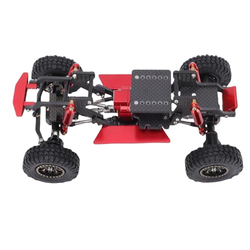 Asixxsix RC Crawler Chassis Frame Kit, Lightweight Strong Modular Design RC Upgrade Parts, Composite Material Chassis Frame Kit with Easy Installation for Ascent 18 1/18 Crawler (Black Red) - color: Black Red