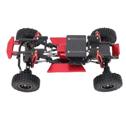 Asixxsix RC Crawler Chassis Frame Kit, Lightweight Strong Modular Design RC Upgrade Parts, Composite Material Chassis Frame Kit with Easy Installation for Ascent 18 1/18 Crawler (Black Red) - color: Black Red