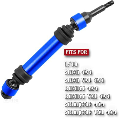RC Drive Shaft CVD Axles Upgrades Part for 1/10 Slash VXL 4X4,Rustler VXL 4X4,Stampede VXL 4X4,#45 Steel Front Rear Driveshaft with Hex,Navy Blue - color: Blue - Upgrades Part
