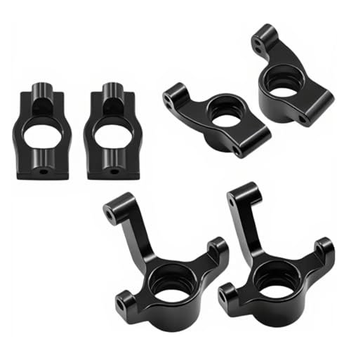 RC Models Components for Wltoys 244016 for Losi Micro B T 1/24 Front Steering Knuckles Caster Blocks C Hubs and Rear Hubs Meta Aluminum Upgrades Parts(Black) - color: Black