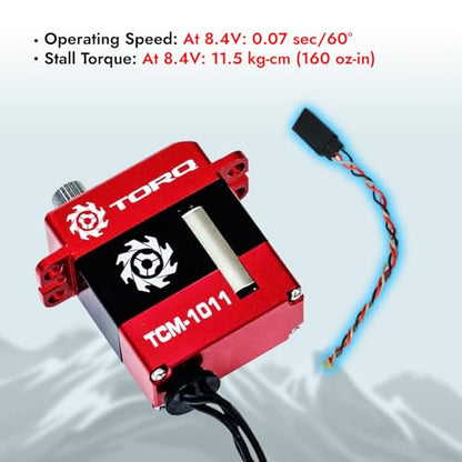 TORQ TCM-1011 Full CNC Case Metal Gear Coreless Servo - Remote Control Car, RC Car Electronics, RC Servo (HELIDIRECT) (TCM-1011 for FX118; FMS)