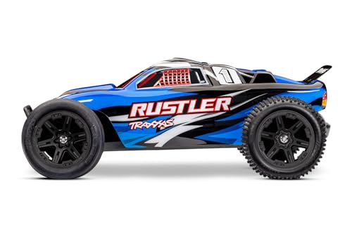 Traxxas Rustler 2WD XL-5 Stadium Truck with Battery and Charger (Blue) - color: Blue