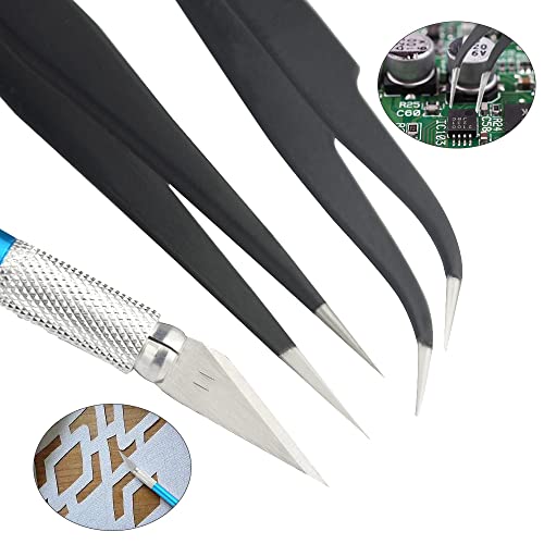 Professional 9 PCS Model Tools Kit Modeler Basic Tools Craft Set Hobby Building Tools Kit for Gundam Car Model Building Repairing and Fixing(B)