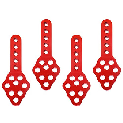 4Pcs Metal CNC RC Car Shock Absorber Mount Adjust Height Angle Stand for Axial SCX10 90046 D90 D110 SCX10III RC Crawler Upgrades (Red) - color: Red
