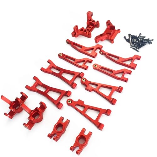Compatible with Hyper GO RC Car Parts, 1/16 Metal Upgrade Aluminum Accessories, Replacement Parts kit for H16BM H16GT H16DR H16 MJX 16207 16208 16209 16210 (14PC Set) - color: 14pc Set