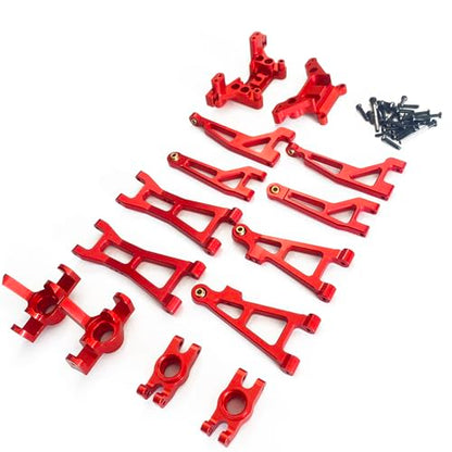 Compatible with Hyper GO RC Car Parts, 1/16 Metal Upgrade Aluminum Accessories, Replacement Parts kit for H16BM H16GT H16DR H16 MJX 16207 16208 16209 16210 (14PC Set) - color: 14pc Set