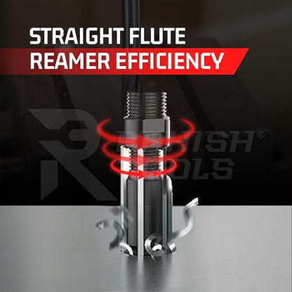 Adjustable Hand Reamer Tool HV to H16 Sizes - 1/4" to 2-7/32” Reaming Tool for Precise Hole Finishing with Carbon Steel Blades - Hand Tools Reamers for Metal & Wood - 6.35mm - 56.35 mm | Carbon Steel Construction, Straight Flutes, 6.35-56.35mm Capacity, E