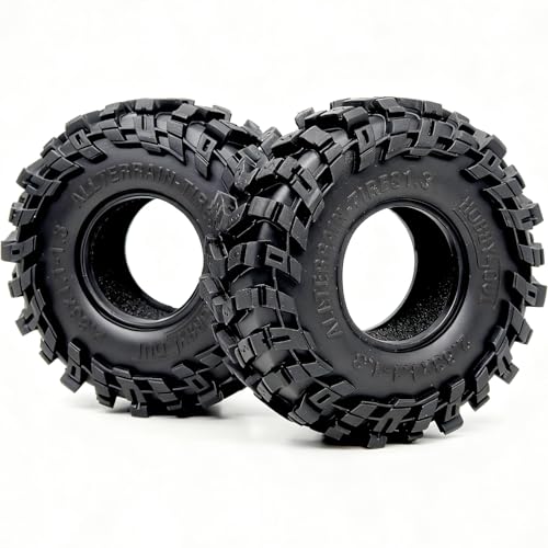 HOBBYSOUL 1.3 All Terrain RC Tires 72×28mm 4-Pack For TRX4M SCX24 Crawlers | High-grip soft sticky tires for mud & rock climbing,foam inserts,upgrade for 1/18 TRX4M High Trail & 1/24 micro RC crawler - style: 1.3 All Terrain Tires-72mm Tall