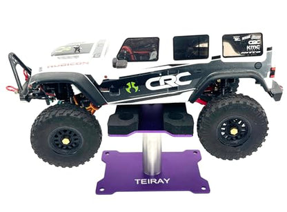 RC Car Work Stand Mat Repair Workstation Aluminum 360 Rotation Height Body Mounts for 1/16 1/18 1/24 SCX24 TRX4M Scale Cars Trucks RC car Display Stand (Purple) - color: Purple