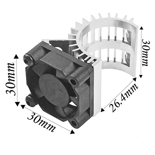 ShareGoo Aluminum 380 390 Motor Heatsink with Cooling Fan Electric Engine Heat Sink Compatible with HSP HPI Wltoys Himoto Redcat 1/16 1/18 RC Car (Silver) - style: Silver