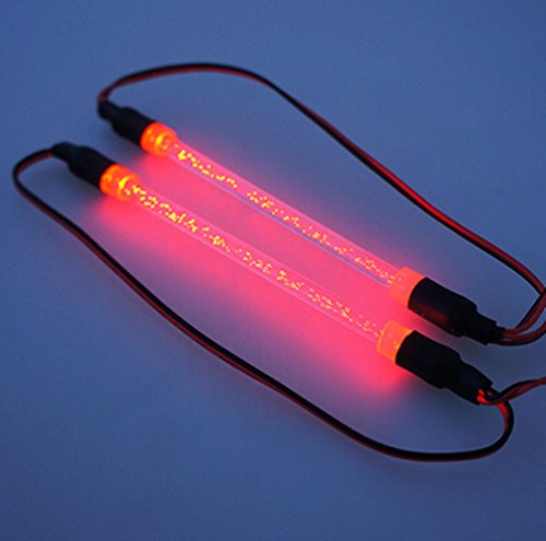 MOHERO 1/10 RC Car Chassis Body LED Light Strip Tube for RC Drifting Car Truck Tank (Red) - color: Red