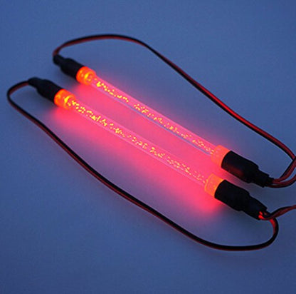 MOHERO 1/10 RC Car Chassis Body LED Light Strip Tube for RC Drifting Car Truck Tank (Red) - color: Red