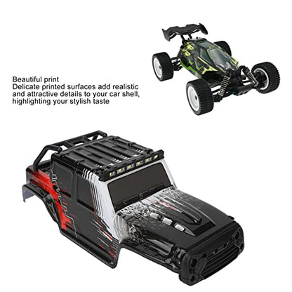 RC Car Body Shell, Long Lasting Durable Remote Control Car Body Cover for 1/16 Scale RC Vehicles Off-Road Racing Hobbyists and Beginners (Red)