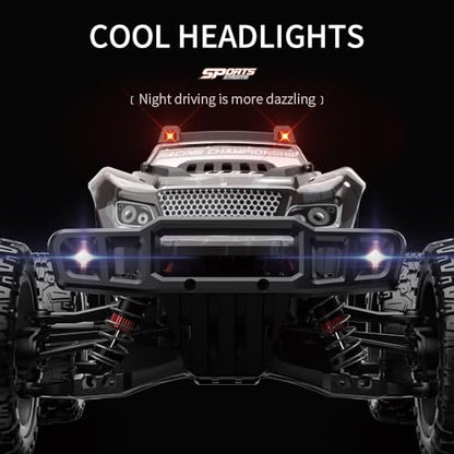1/10 Remote Controlled Car for Adults, 50 km/h High Speed 4WD Offroad RC Truck, Waterproof RC Buggy All Terrain, 3 Batteries (Grey) - color: Kf10,3 Batties,gery