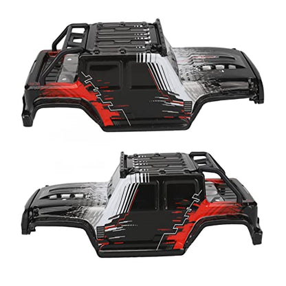RC Car Body Shell, Long Lasting Durable Remote Control Car Body Cover for 1/16 Scale RC Vehicles Off-Road Racing Hobbyists and Beginners (Red)