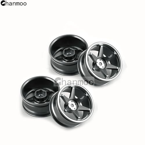 1/10 RC On Road Wheels Rims 12mm Hex Alloy Aluminum Drift Hubs for 1:10 Rally Racing Car Tires Tamiya TT01 TT02 XV01 TA06 A959 PTG2 HPI KYOSHO HSP PTG2 Touring Street Tyres 4PCS (Silvery) - color: Silvery
