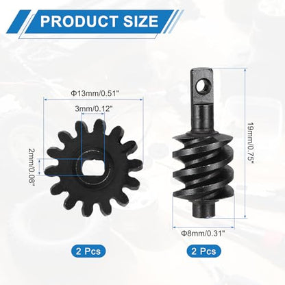 MECCANIXITY 2 Set Hardened Steel Axle Differentials Gear, 13T/14T Steel Gear Upgrade Parts for RC Vehicles Truck Drift Car Part, Black - style: 13T/14T
