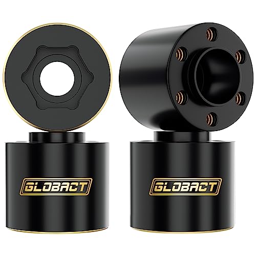 GLOBACT Brass Wheel Weights Extended Hex Hub 18mm for 1/10 TRX4 TRX6 SCX10 | Fits 1.9" 2.2" RC Wheel, 170g Counterweight - size: 18.5mm