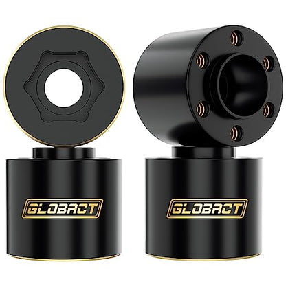 GLOBACT Brass Wheel Weights Extended Hex Hub 18mm for 1/10 TRX4 TRX6 SCX10 | Fits 1.9" 2.2" RC Wheel, 170g Counterweight - size: 18.5mm