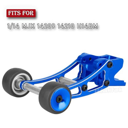 Aluminum Adjustable Wheelie Bar Set Upgrades Part for 1/14 MJX 14209 14210 H14BM High Speed RC Car,RC Adjustable Front Stand Up Wheel Hops Up,Navy Blue - color: Navy Blue -(Wheelie Bar)