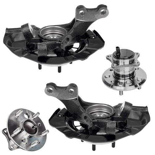 Detroit Axle - 4pc Steering Knuckles Kit for 07-11 Toyota Camry, 07-12 | Lexus ES350, 2 Front Steering Knuckles & Wheel Bearing Hubs 2 Rear Wheel Bearing Hubs 2007 2008 2009 2010 2011 Replacement - size: 4UW50555/Kit