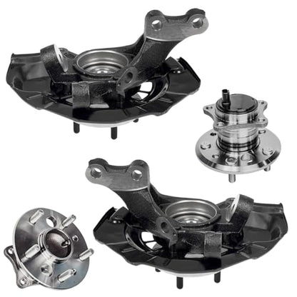 Detroit Axle - 4pc Steering Knuckles Kit for 07-11 Toyota Camry, 07-12 | Lexus ES350, 2 Front Steering Knuckles & Wheel Bearing Hubs 2 Rear Wheel Bearing Hubs 2007 2008 2009 2010 2011 Replacement - size: 4UW50555/Kit